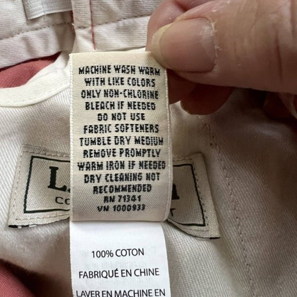 L L Bean Cotton Comfort Stretch Waist Shorts Flat Front Men's Sz 38 Salmon - Picture 9 of 10